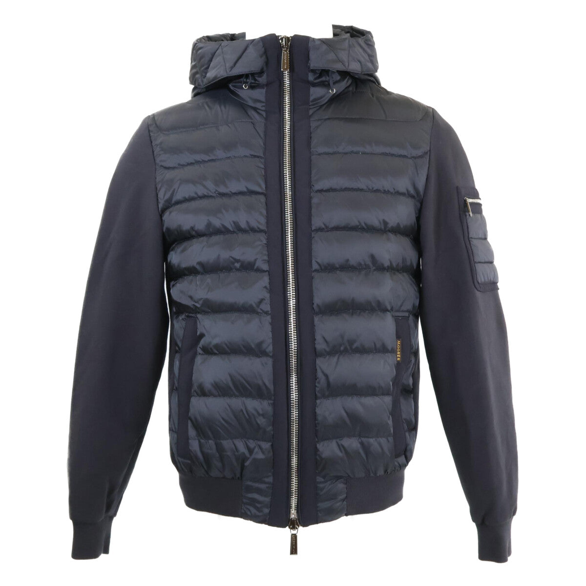 MOORER DOGE-SHF Hooded Hybrid Down Jacket Dark Navy Size 44