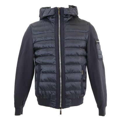 MOORER DOGE-SHF Hooded Hybrid Down Jacket Dark Navy Size 44