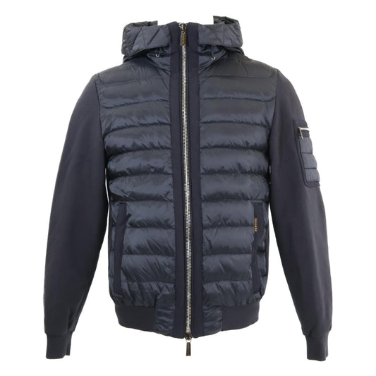 MOORER DOGE-SHF Hooded Hybrid Down Jacket Dark Navy Size 44