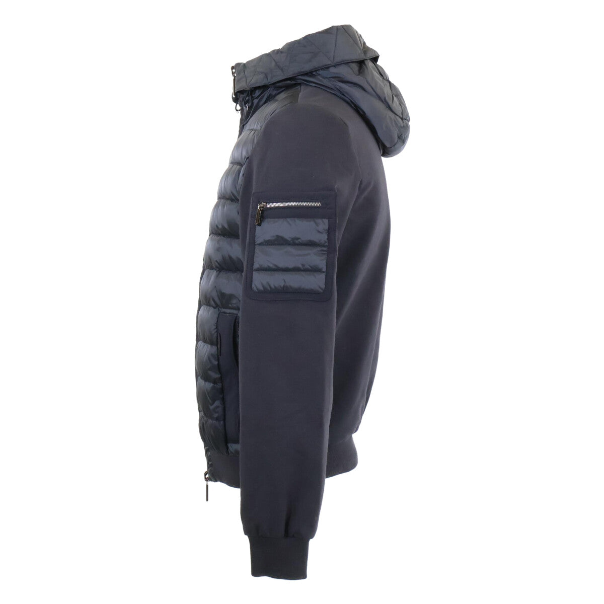 MOORER DOGE-SHF Hooded Hybrid Down Jacket Dark Navy Size 44