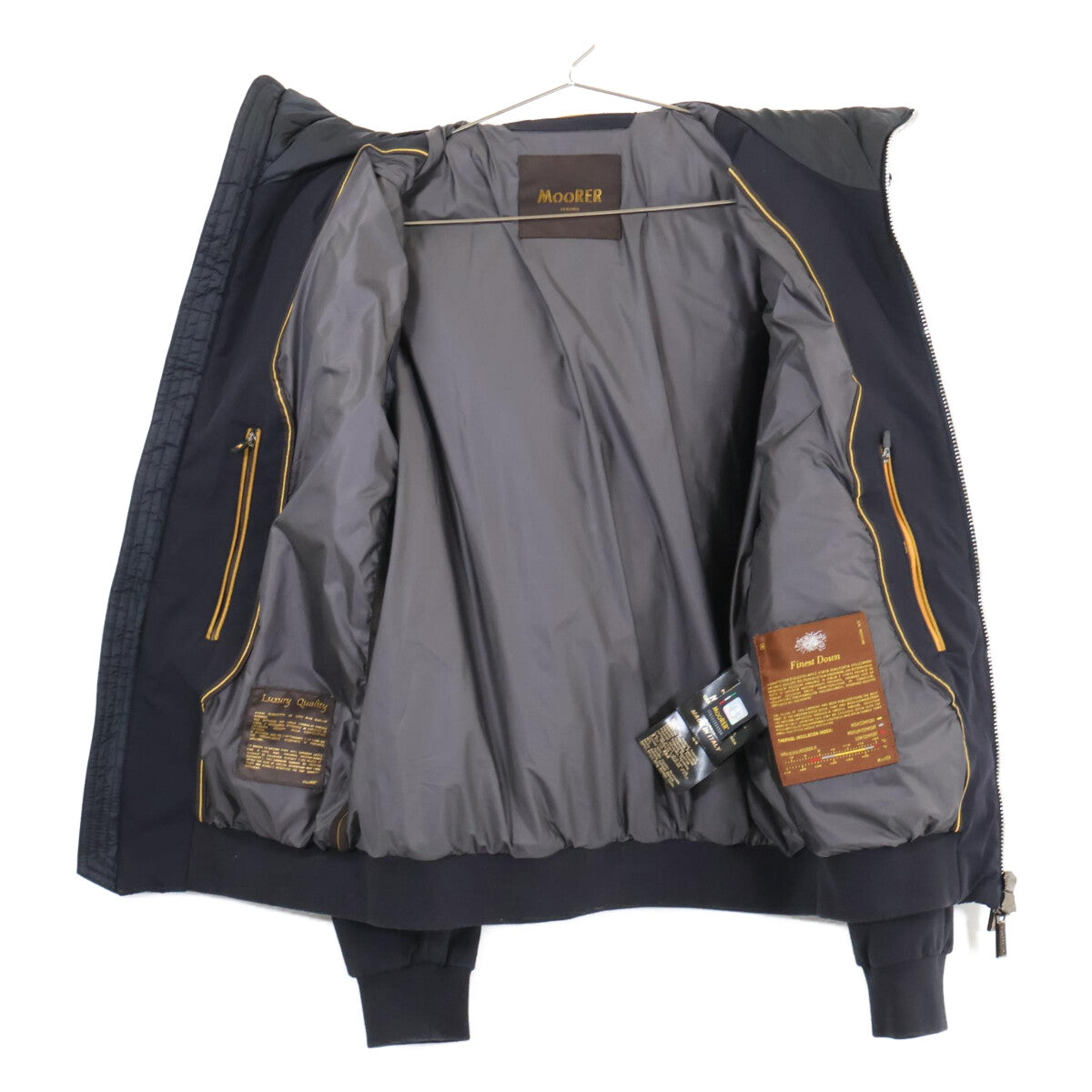 MOORER DOGE-SHF Hooded Hybrid Down Jacket Dark Navy Size 44