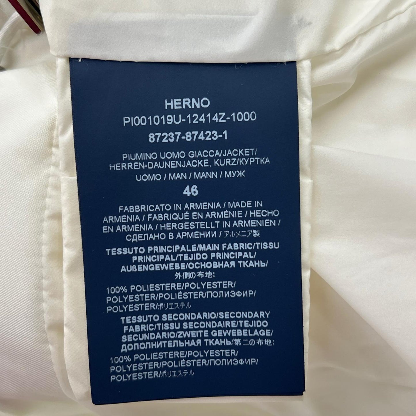 HERNO White Water Repellent Polyester Down Blouson Size 46