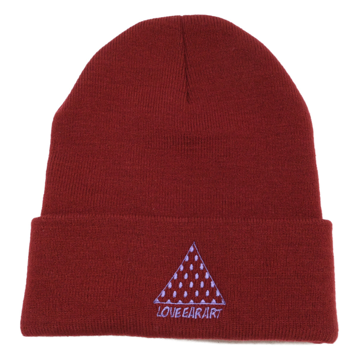 LOVE EAR ART Bordeaux Embroidered Beanie Size ONE SIZE
