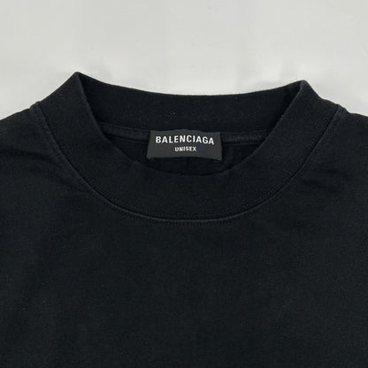 BALENCIAGA Black Slime Logo Oversized T-Shirt Size XS