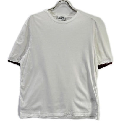 HERMES White Layered Sleeve Crewneck Cotton T-Shirt Size S