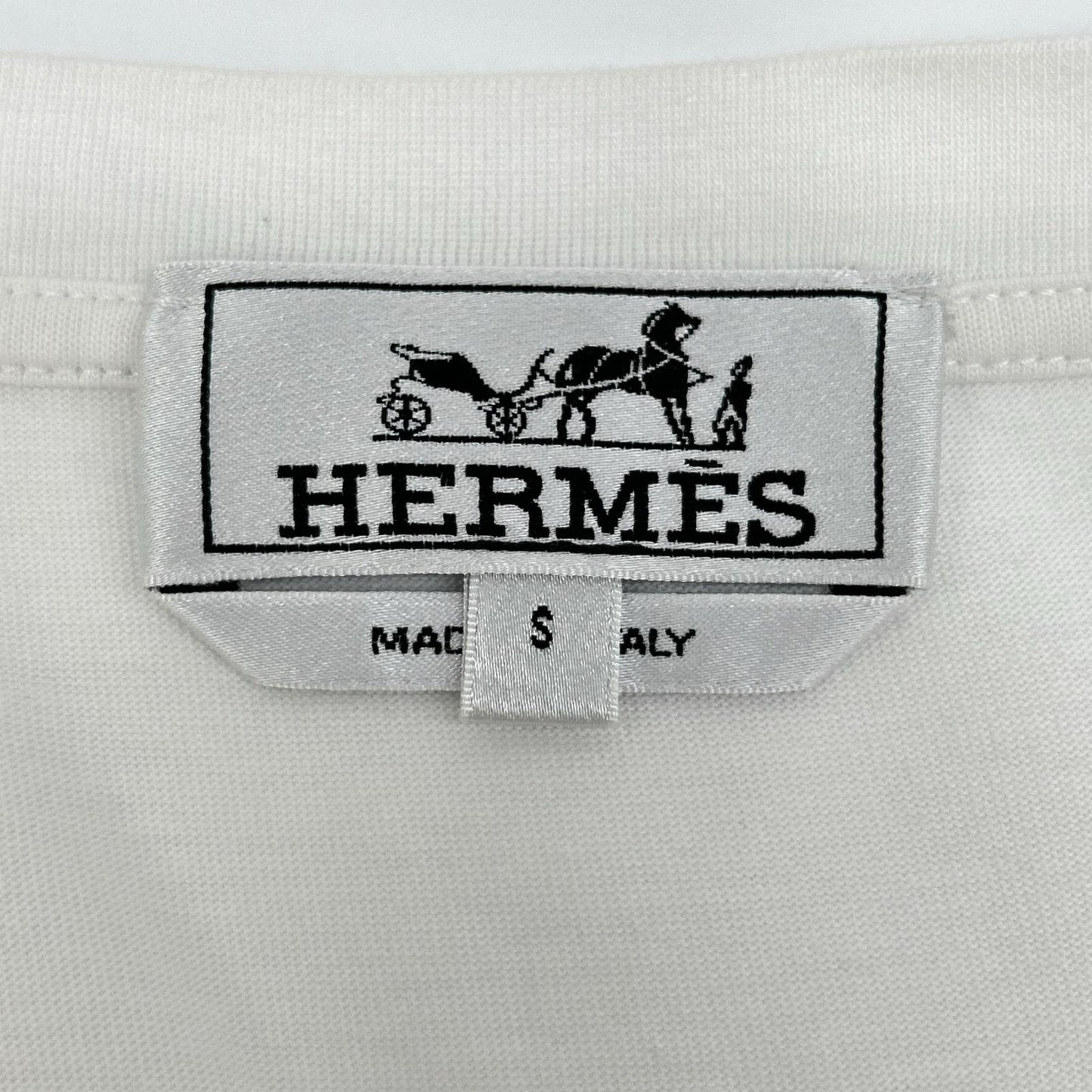 HERMES White Layered Sleeve Crewneck Cotton T-Shirt Size S