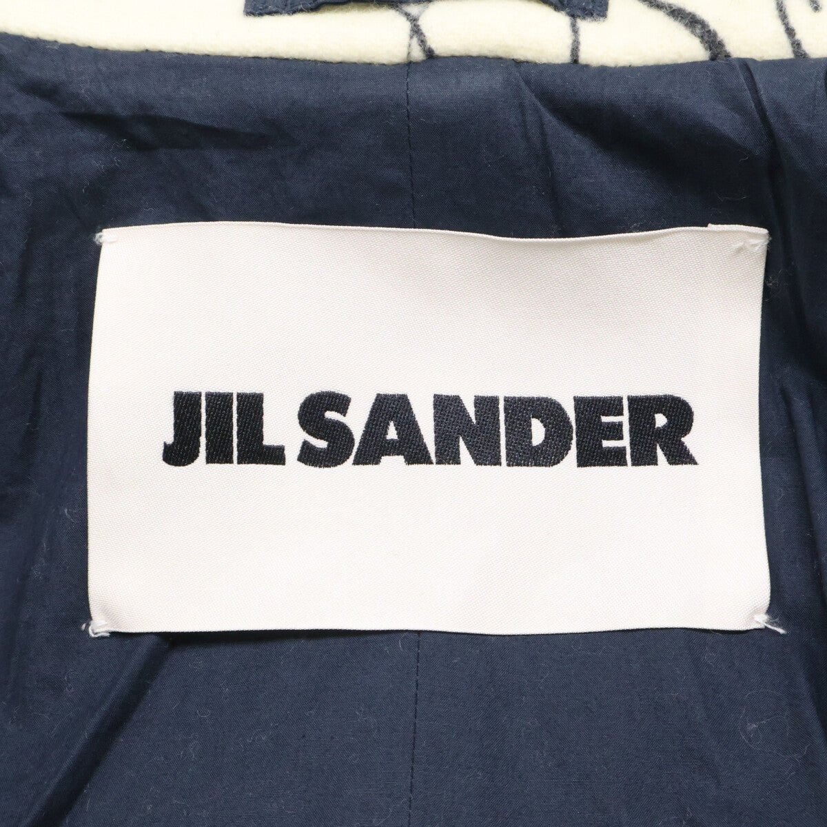 JIL SANDER 22AW Patterned Wool Coat White Size 44