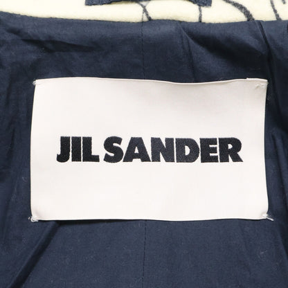 JIL SANDER 22AW Patterned Wool Coat White Size 44