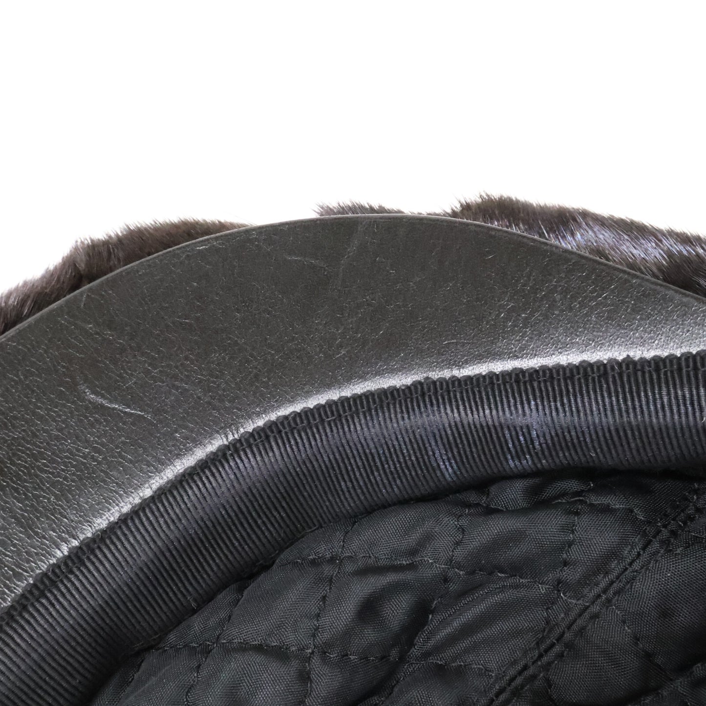 BURBERRY Mink Fur Flat Cap Black Size M