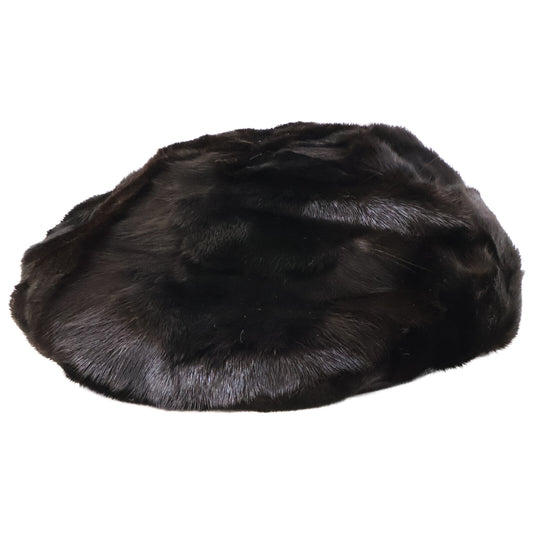 BURBERRY Mink Fur Flat Cap Black Size M