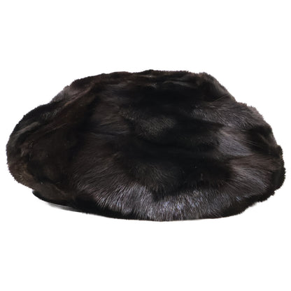 BURBERRY Mink Fur Flat Cap Black Size M