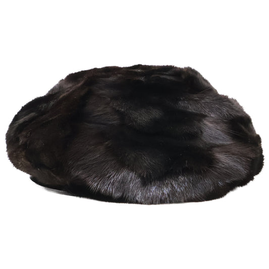 BURBERRY Mink Fur Flat Cap Black Size M