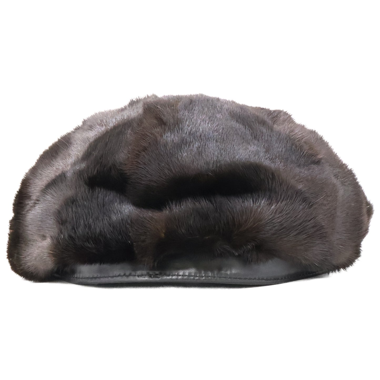 BURBERRY Mink Fur Flat Cap Black Size M