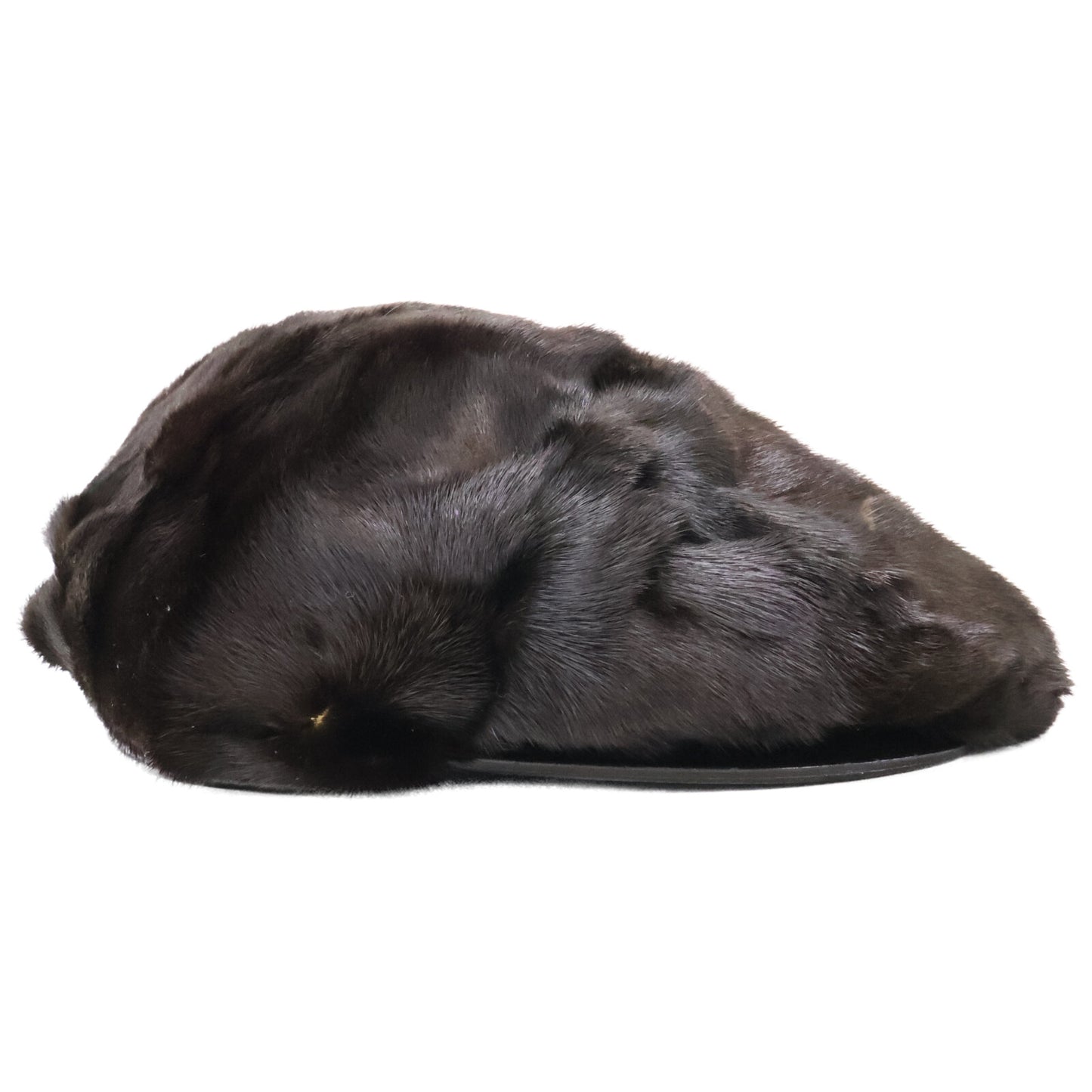 BURBERRY Mink Fur Flat Cap Black Size M