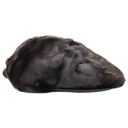 BURBERRY Mink Fur Flat Cap Black Size M