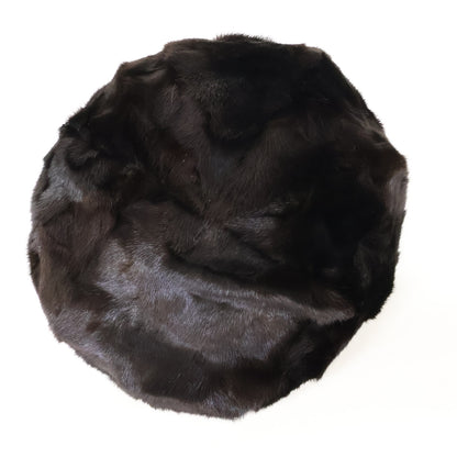 BURBERRY Mink Fur Flat Cap Black Size M