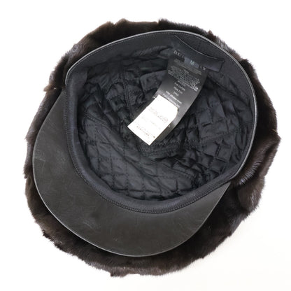 BURBERRY Mink Fur Flat Cap Black Size M
