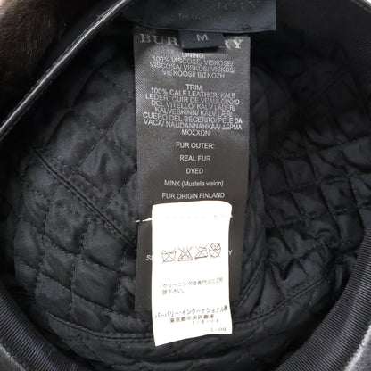 BURBERRY Mink Fur Flat Cap Black Size M