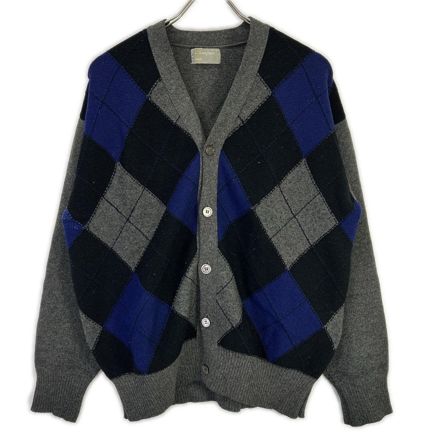 COMMEdesGARCONS HOMME 90s Argyle Cardigan Gray