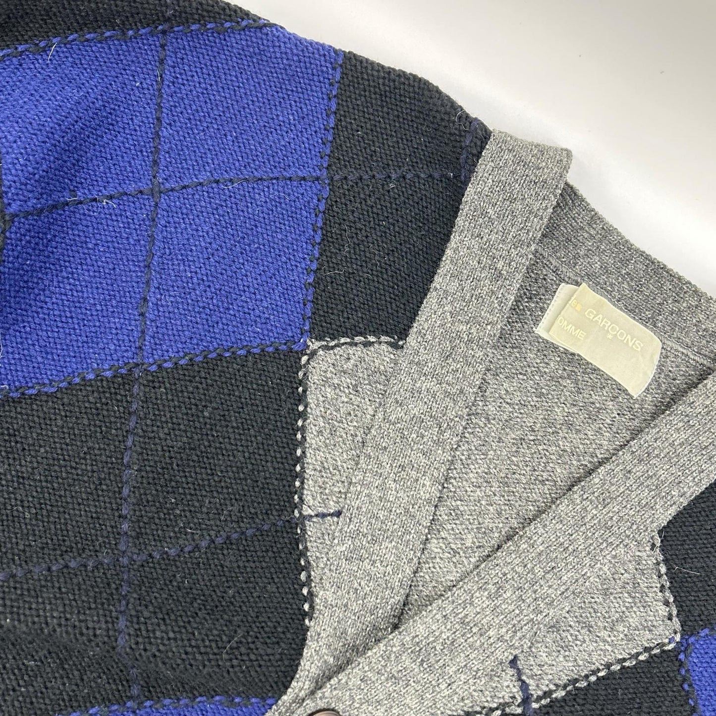 COMMEdesGARCONS HOMME 90s Argyle Cardigan Gray