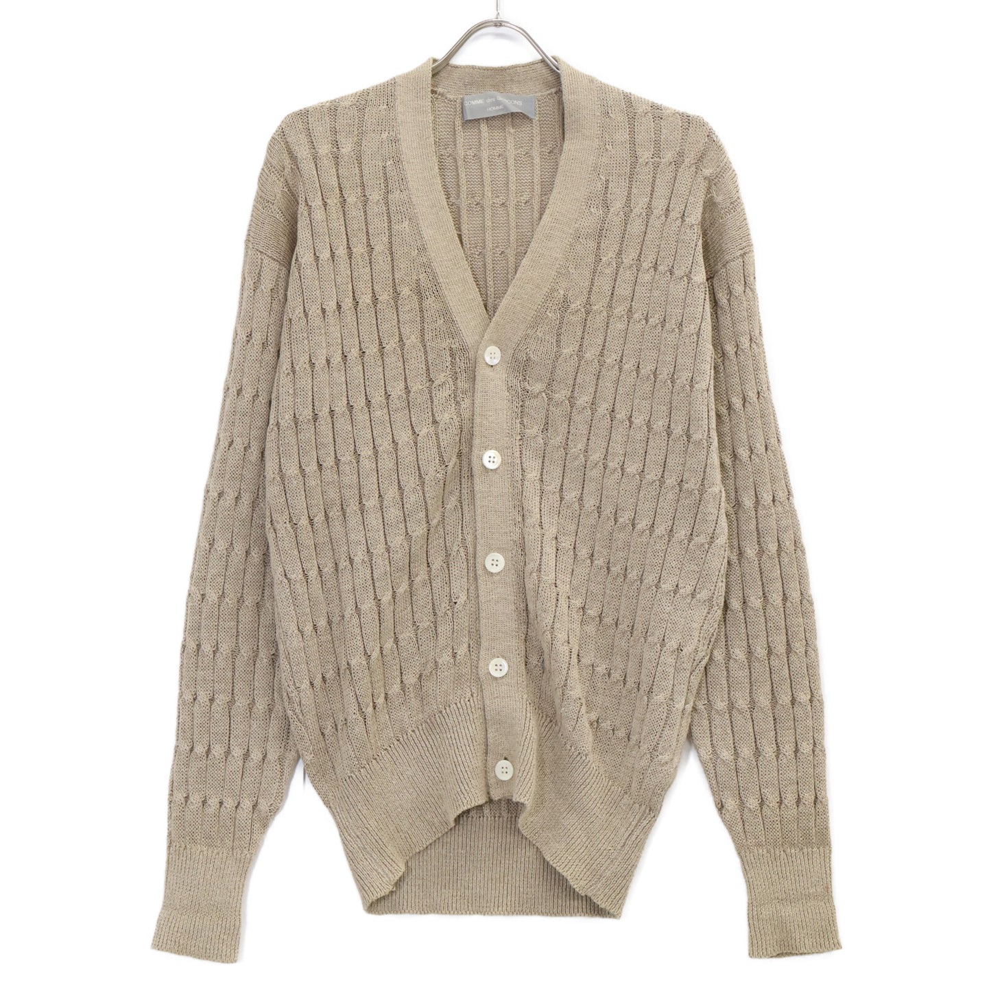 COMMEdesGARCONS HOMME 90s Linen Knit Cardigan Beige