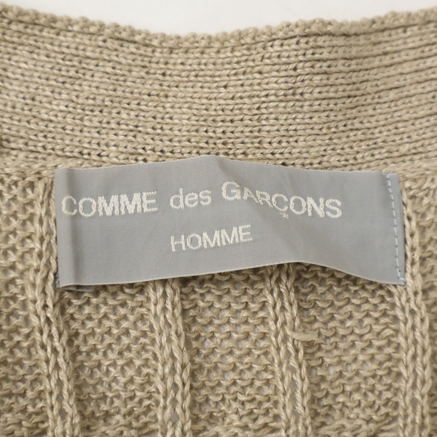 COMMEdesGARCONS HOMME 90s Linen Knit Cardigan Beige