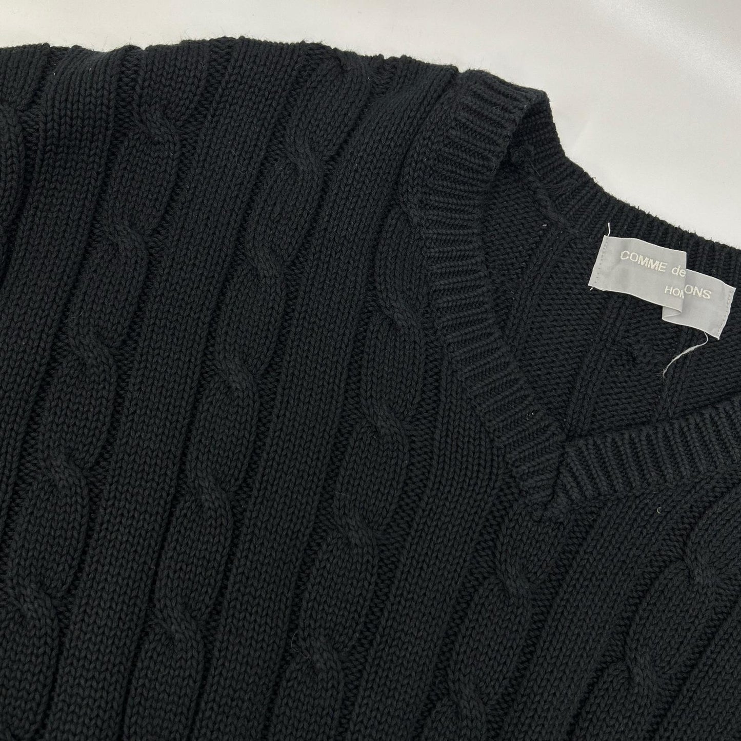 COMMEdesGARCONS HOMME 89' Aran Knit Black Cotton
