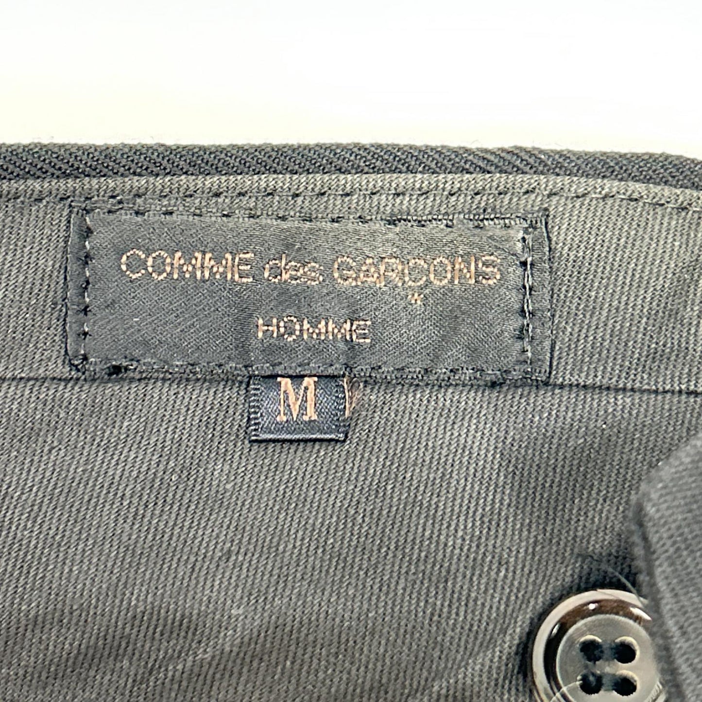 COMMEdesGARCONS HOMME 80s Black 2-Tuck Wide Trousers Size M