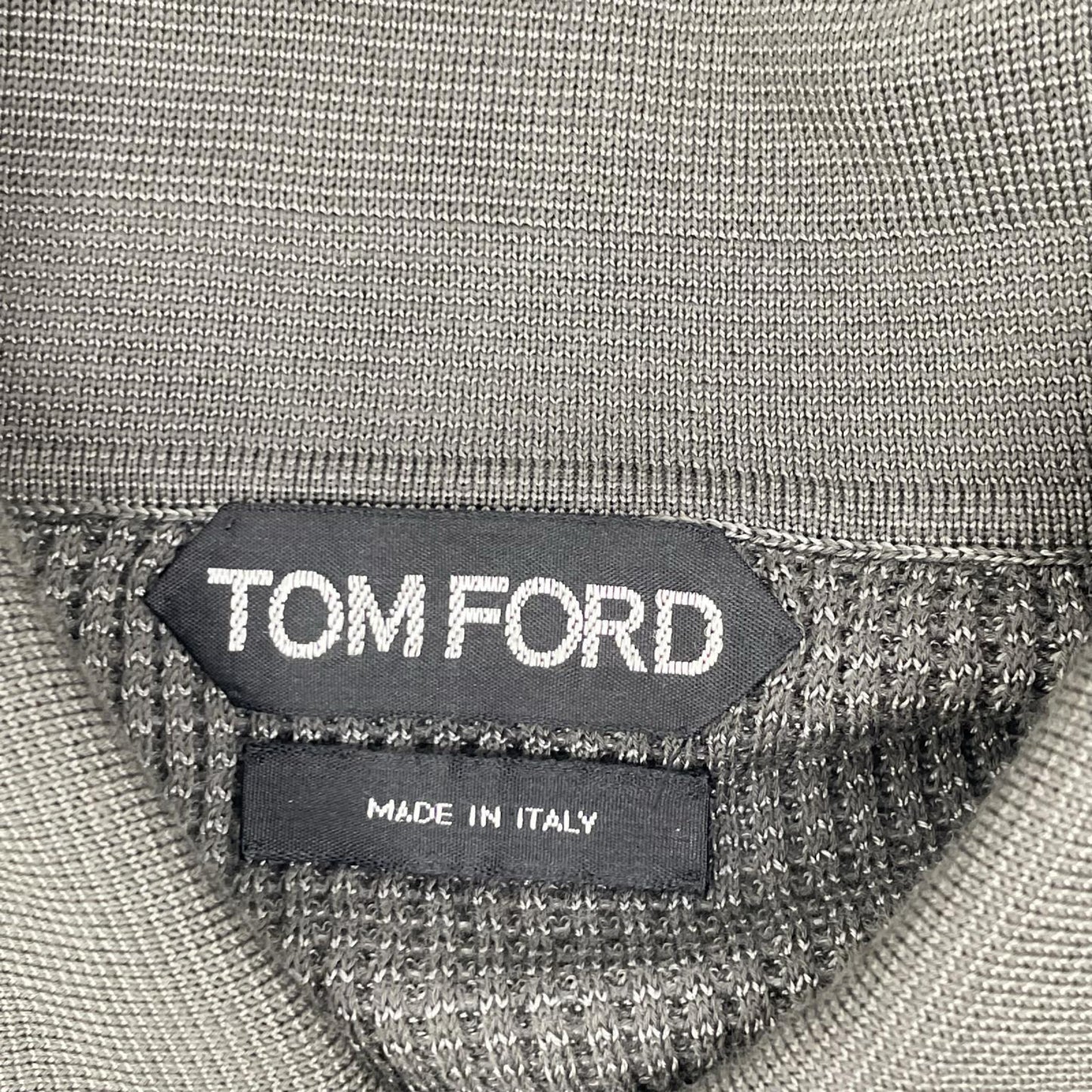 TOM FORD Charcoal Gray Cotton Knit Polo Shirt Size 48