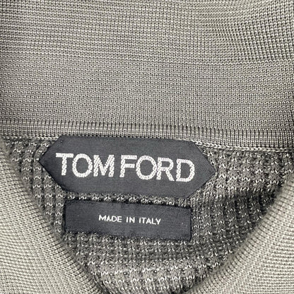 TOM FORD Charcoal Gray Cotton Knit Polo Shirt Size 48