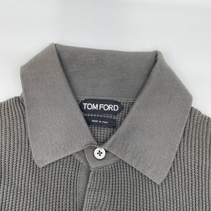 TOM FORD Charcoal Gray Cotton Knit Polo Shirt Size 48