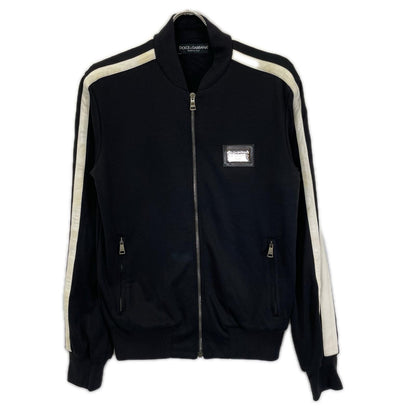 DOLCE&GABBANA Black Polyester Track Jacket Size 46