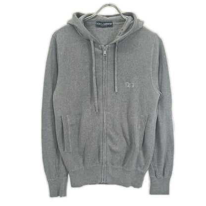 DOLCE&GABBANA Gray Cotton Cashmere Zip-Up Size 46