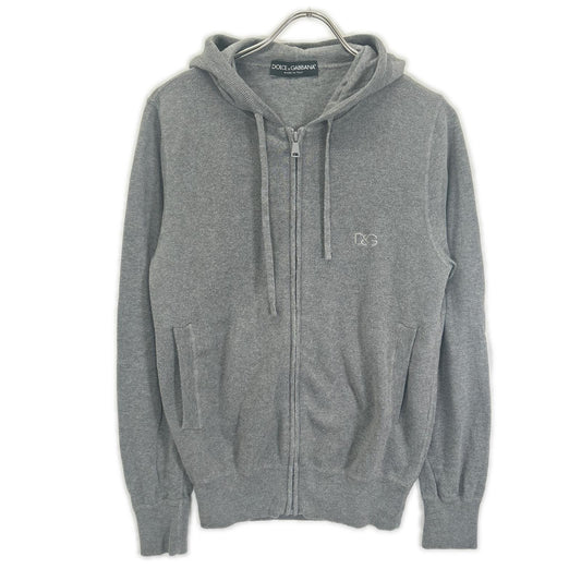 DOLCE&GABBANA Gray Cotton Cashmere Zip-Up Size 46