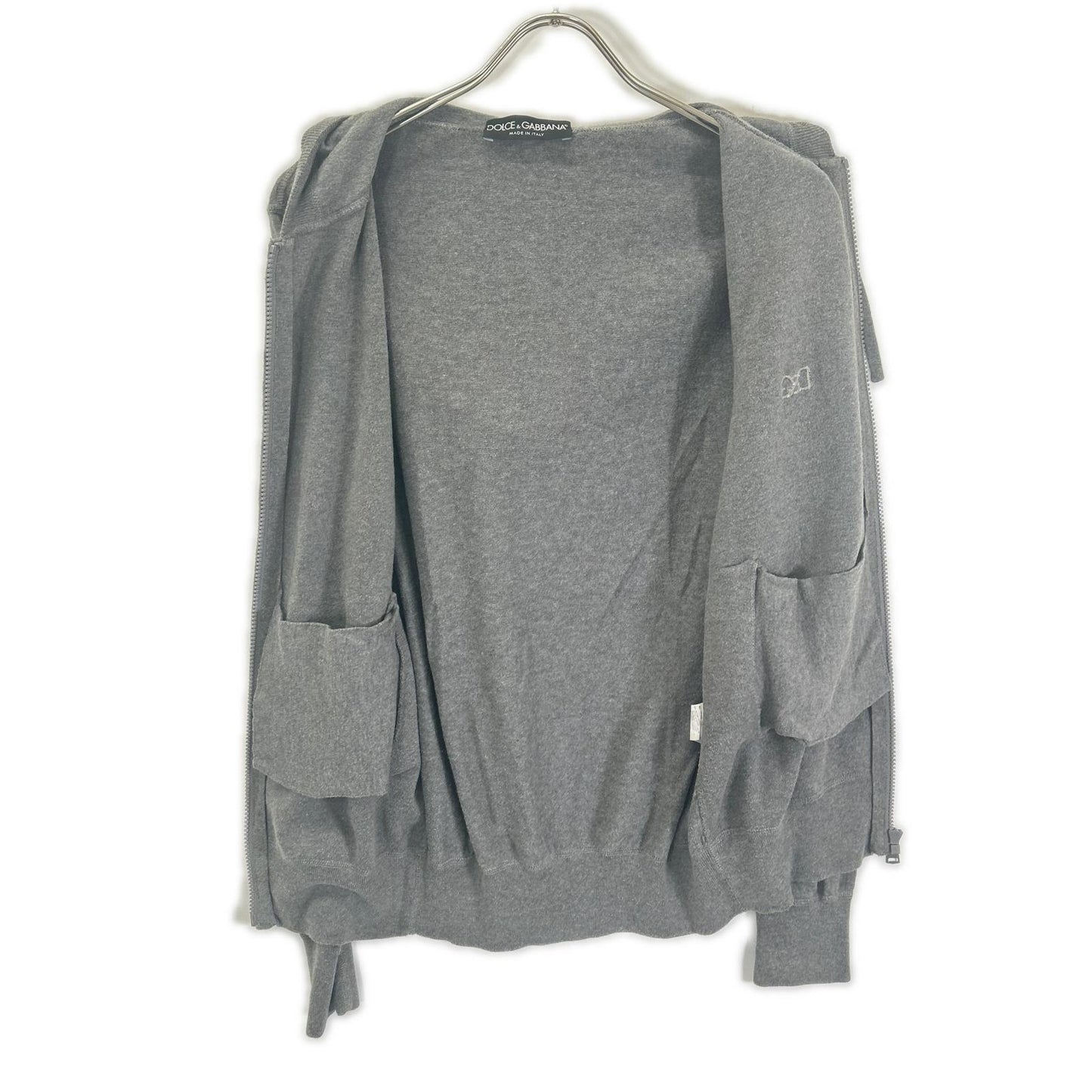 DOLCE&GABBANA Gray Cotton Cashmere Zip-Up Size 46