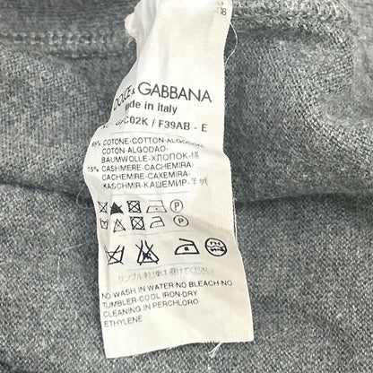 DOLCE&GABBANA Gray Cotton Cashmere Zip-Up Size 46
