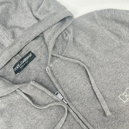 DOLCE&GABBANA Gray Cotton Cashmere Zip-Up Size 46