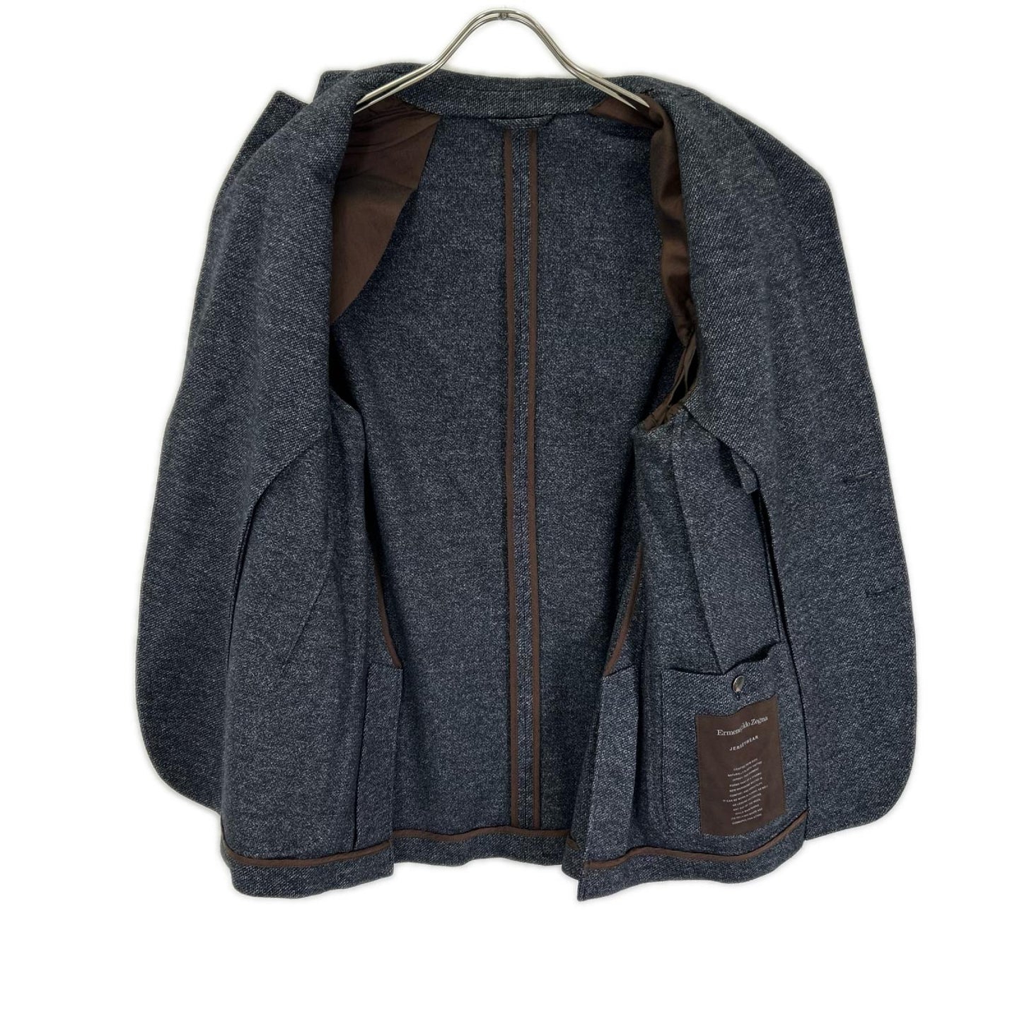 Ermenegildo Zegna Gray Cotton Jersey Jacket Size 48