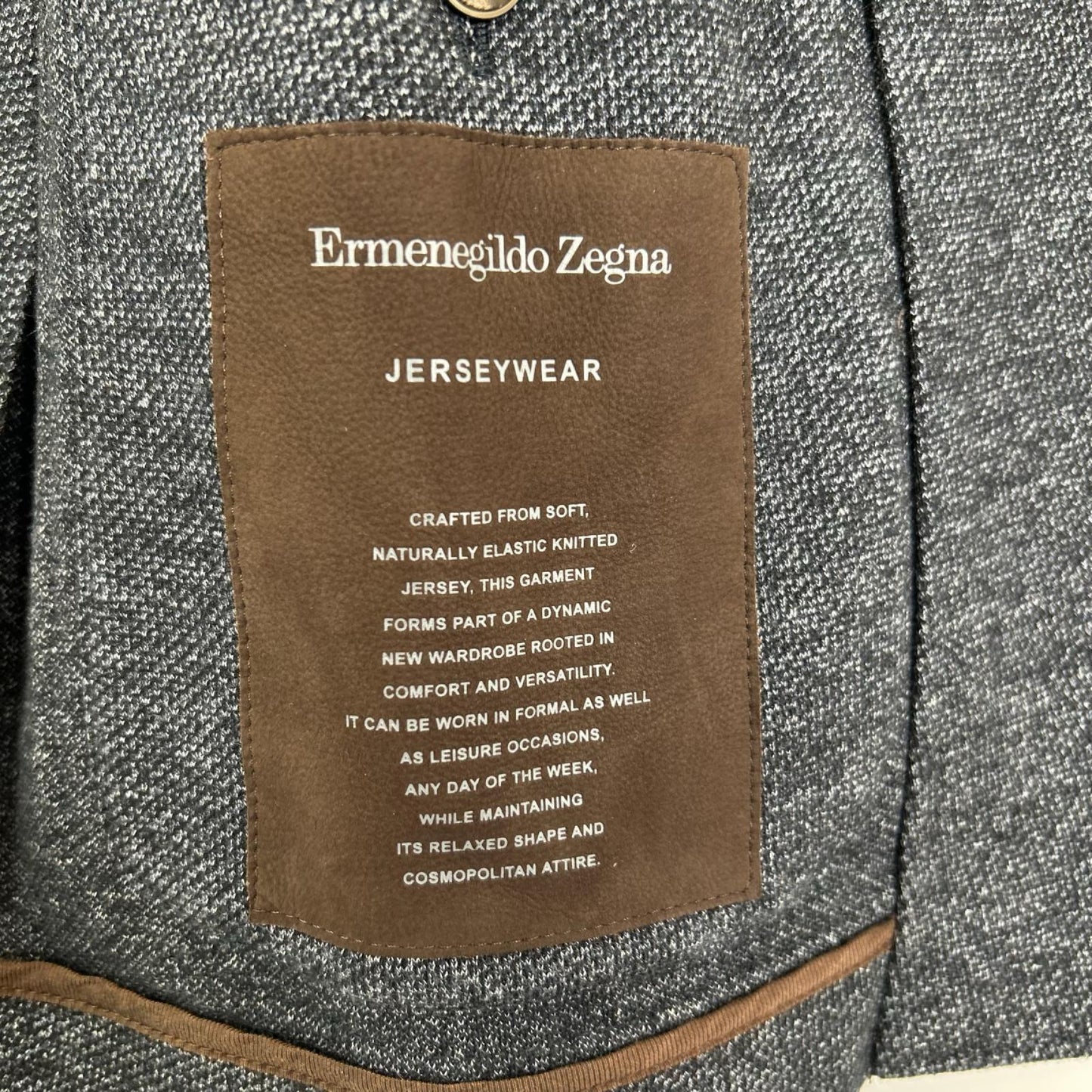 Ermenegildo Zegna Gray Cotton Jersey Jacket Size 48