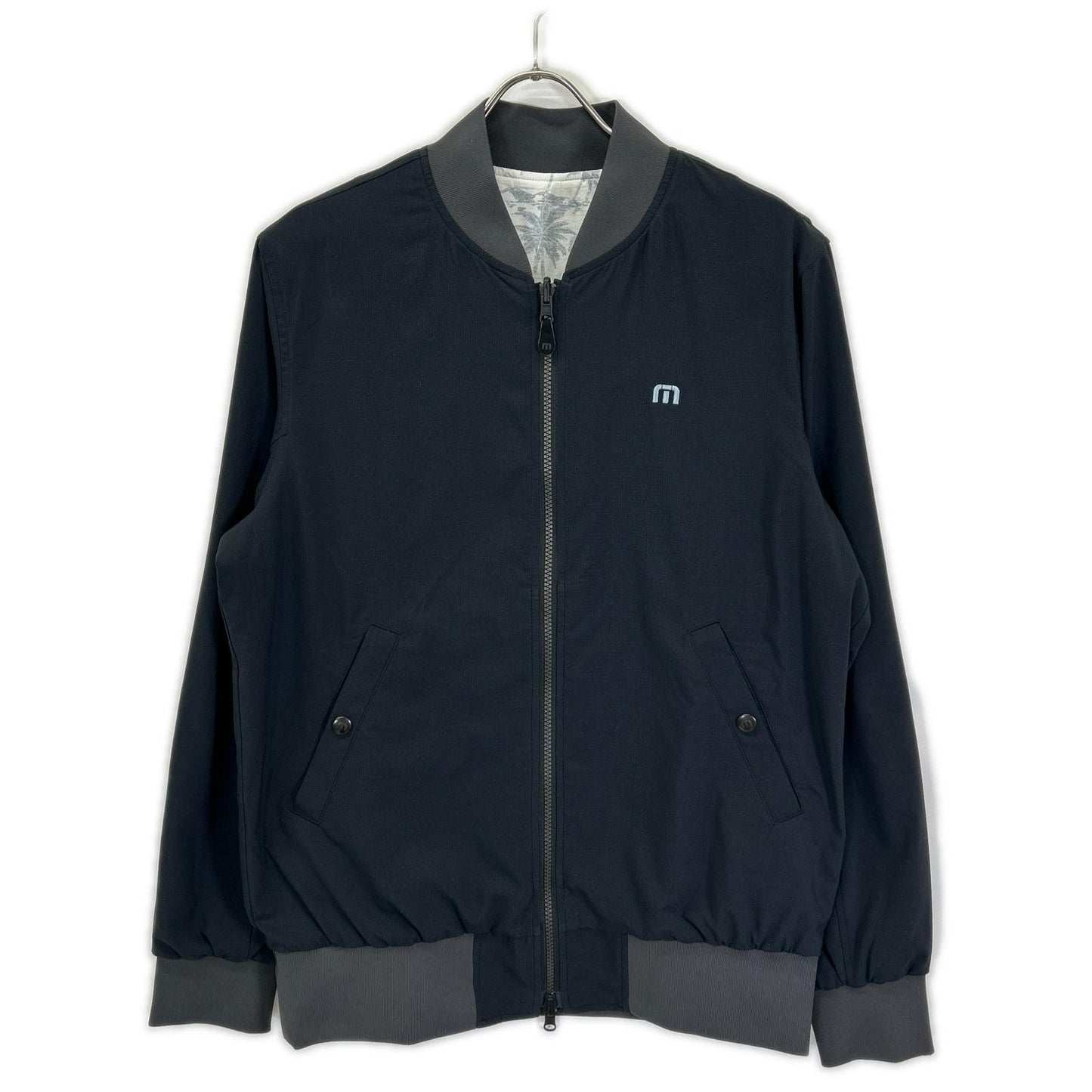 Travis Mathew Black Palm Tree Bomber Jacket Size L