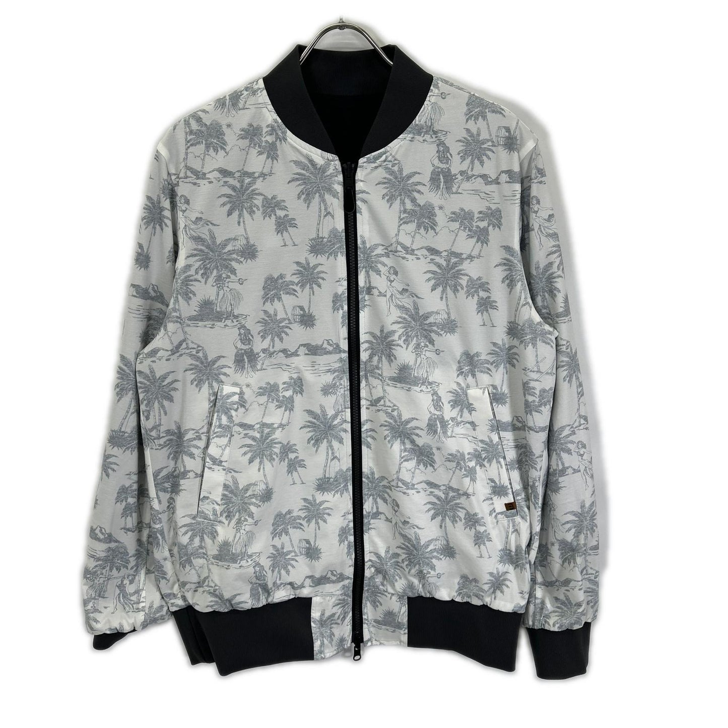 Travis Mathew Black Palm Tree Bomber Jacket Size L