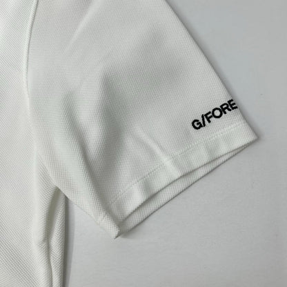 FORE Logo Pique Polo Shirt White Size 2