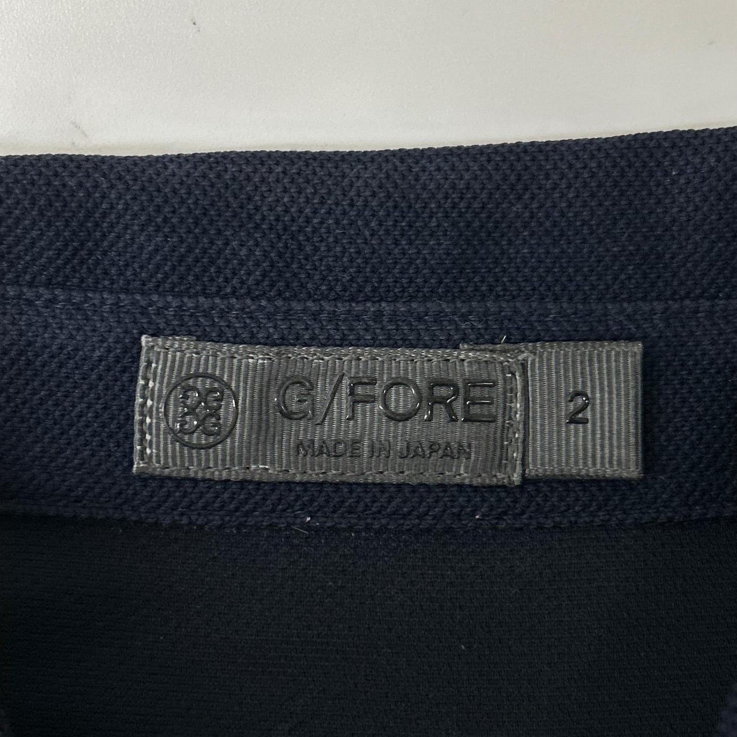 FORE Logo Embroidered Pique Polo Shirt Navy Size 2