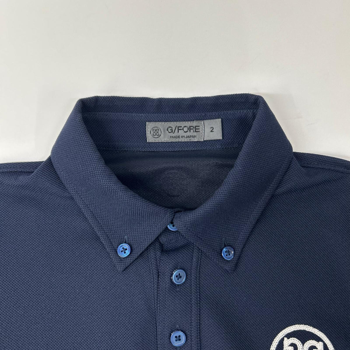 FORE Logo Pique Polo Shirt Navy Size 2