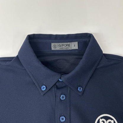 FORE Logo Pique Polo Shirt Navy Size 2