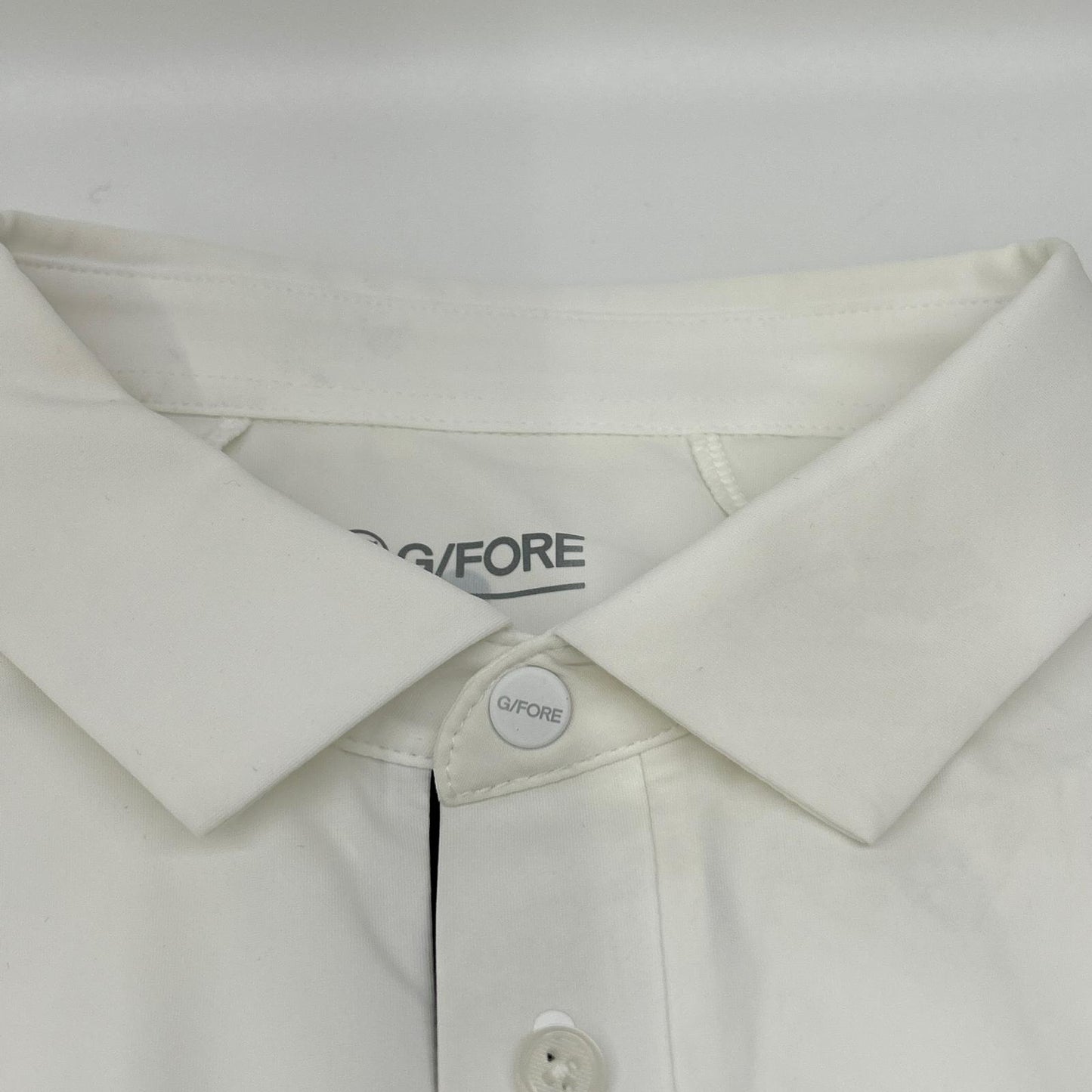 FORE Solid Tech Polo Shirt White Nylon Size L
