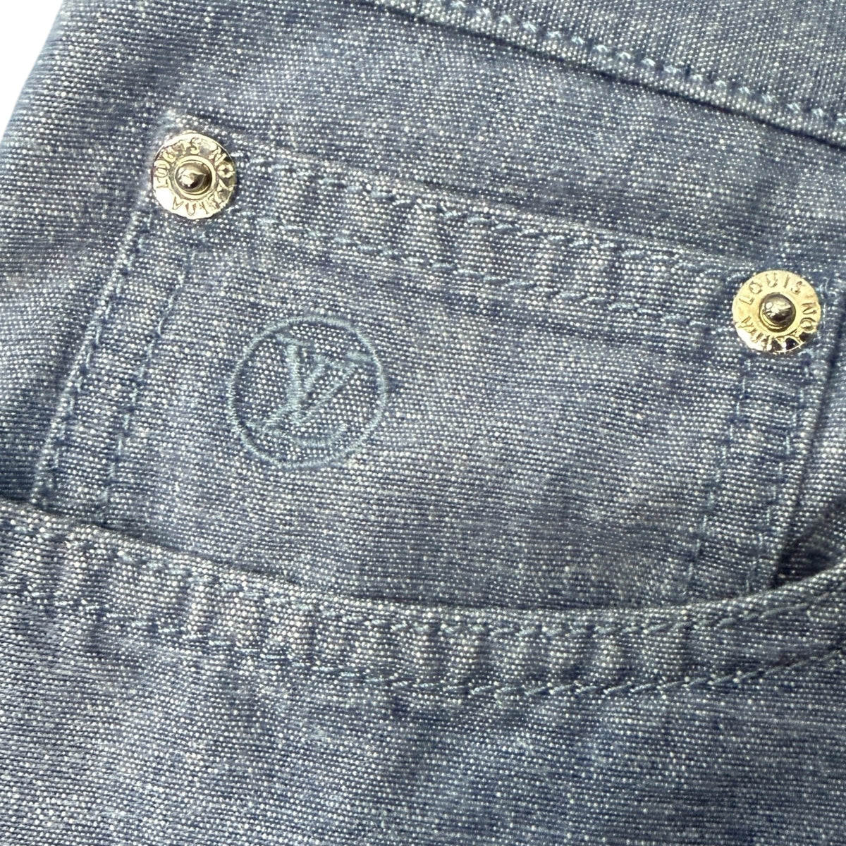 LOUIS VUITTON LV Logo Embroidered Denim Jeans Size 32