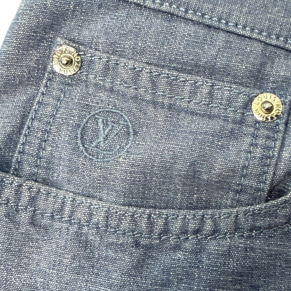 LOUIS VUITTON LV Logo Embroidered Denim Jeans Size 32