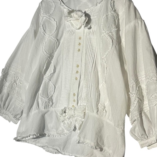 PINK HOUSE 00s Cotton Lace Blouse White