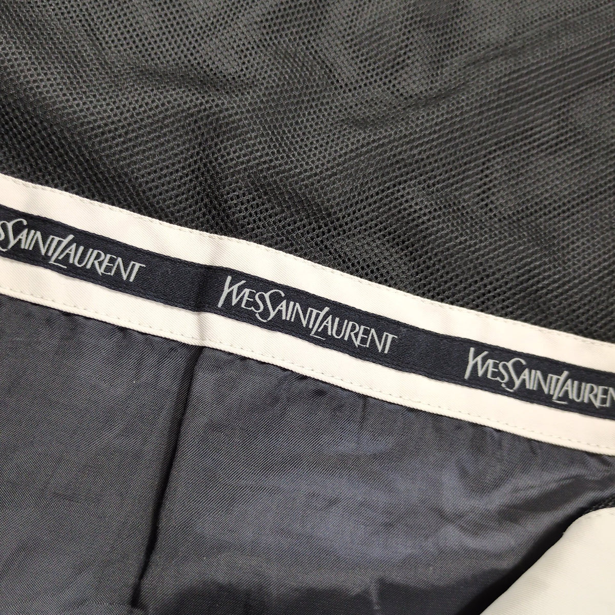 Yves Saint Laurent YSL Logo Zip Up Blouson Black Size 105